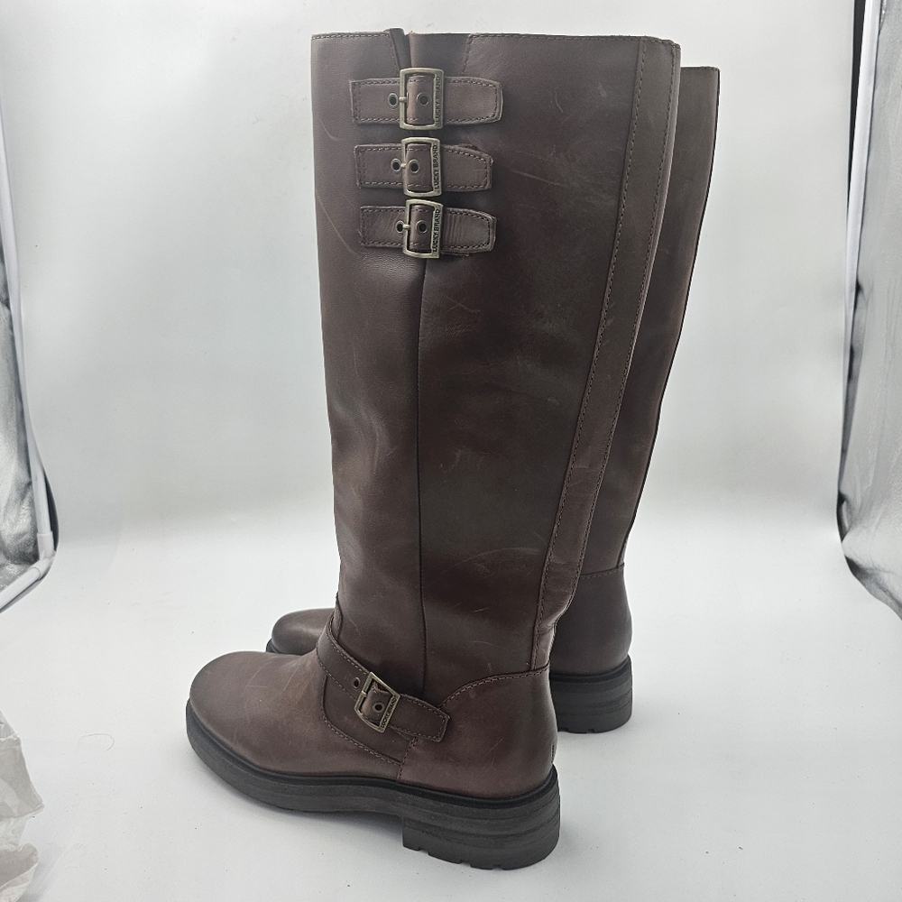 Lucky Brand Citere Knee-High Leather Boots Brown Women’s Size 9 - Picture 3 of 13